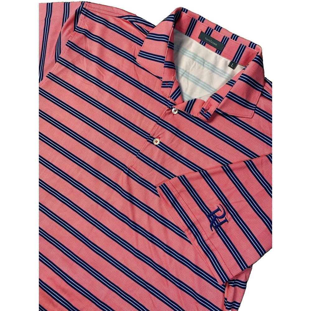 Turtleston Men's Performance Golf Polo L Red Rolling Hills Country Club Logo